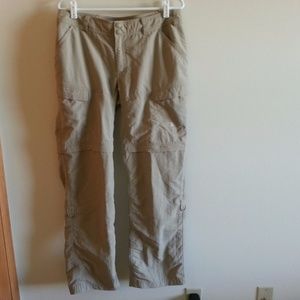 North Face khaki pants, zip off shorts - womens 10